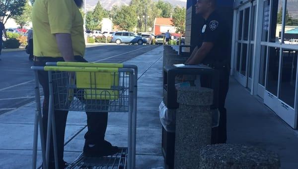 Best Buy security and a police officer who stood outside the store with my son in the heat, treating him like a criminal.