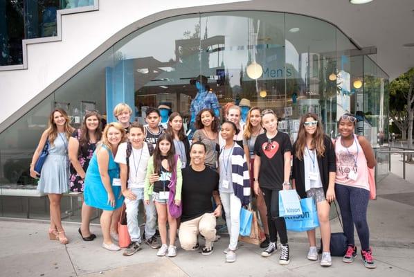 Group shot in front of the Kitson window display that the campers styled & merchandised together.