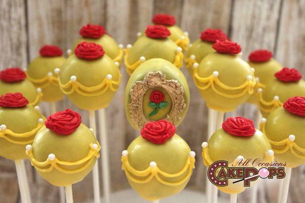 Beauty and the beast inspired cake pops