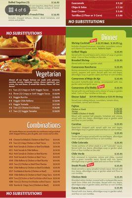 La Casita Menu