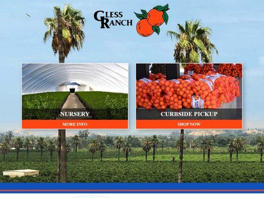 Gless Ranch homepage.