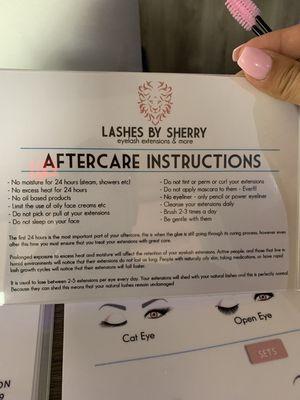 Lashes care instructions