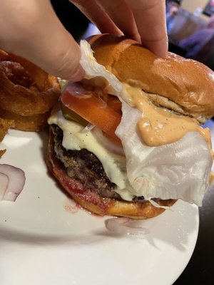 1/2 lbs Ivy Mill burger with 1000 island dressing