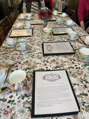 Table setting for larger group.