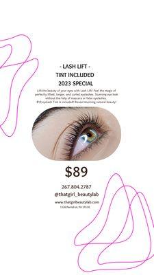 Lash Lift & Tint Special