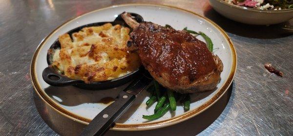 Pork Chop with Mac and Cheese