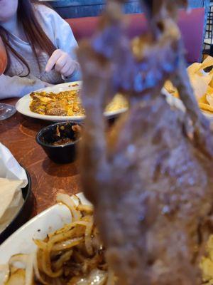 Prime rib asada, very deceiving. Looks like a good portion on the menu but it was as thin as a dime!