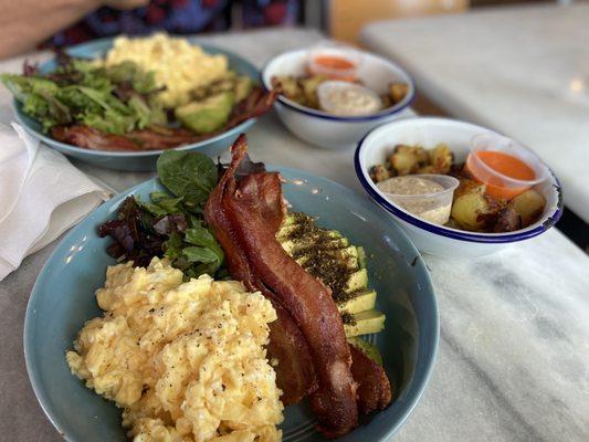 Protein brekkie bowl plus Crispy Potato Brekkie as a side