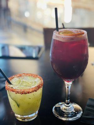 Sangria and spicy cucumber margarita