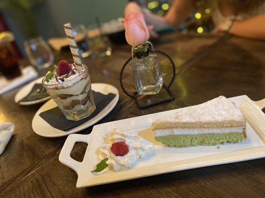 Tiramisu and Pistachio cheesecake