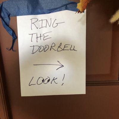 Directing driver to doorbell!