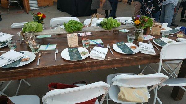 Harvest Week 2016 table setting with build your own GrowHaus salad.