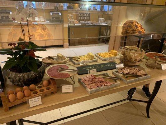 Breakfast Buffet - meat and cheese station