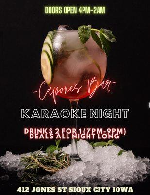 Karaoke Night every Thursday night!