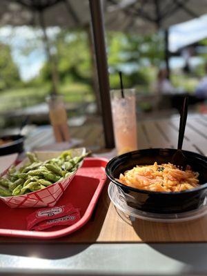 Drunken noodles and edamame