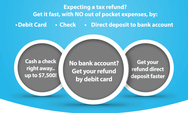 If you're expecting a refund, and prefer to pay your tax fees from your refund, you can get your refund balance fast and with...