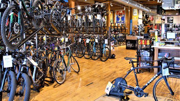 Huge selection of road and hybrid bikes