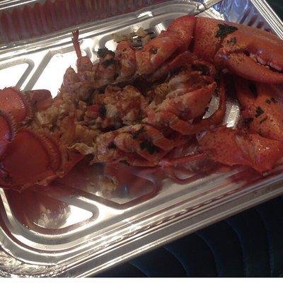 Stuffed lobster . They will cook it for you or you can pick it up and cook it at home upon request. Amazing