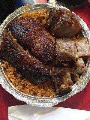 Pernil with rice and beans