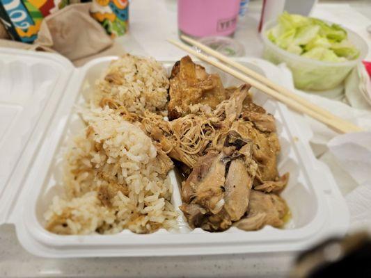 Lunch@Ala Moana Center Food Court/Poi Bowl; 5/27/2024.I ordered, Chicken Adobo w/Tossed Salad, 1 Choice. Wow! even this Eatery  prices R up!