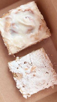 Cinnamon Roll and Lemon Bar