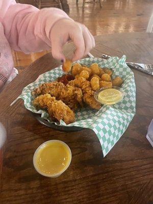 chicken tenders and tots