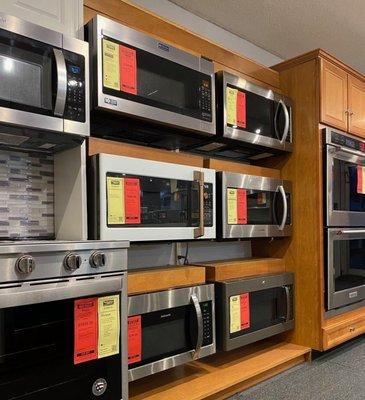 We carry both Over-the-Range & Countertop microwaves.