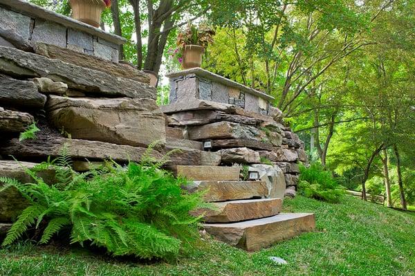 Natural Boulder Retaining Wall