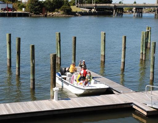 Guests taking advantage of our floating docks