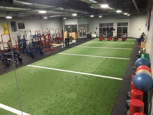 2000 Square Feet Of Specialized Turf And A Full Weight Room With Top Of The Line Equipment!