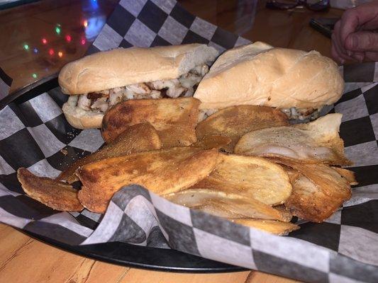 Chicken Cheesesteak and Chips... Very good...