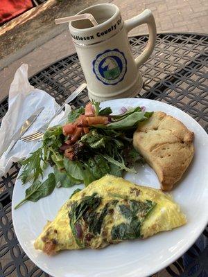 Southern omelette with iced tea