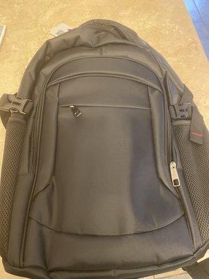 Plain book bag issued by the district