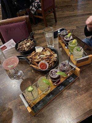 Margarita Flights, Truffle Fries, Crispy Brussel Sprouts