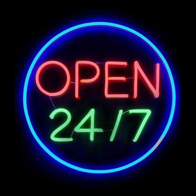 We're open 24/7