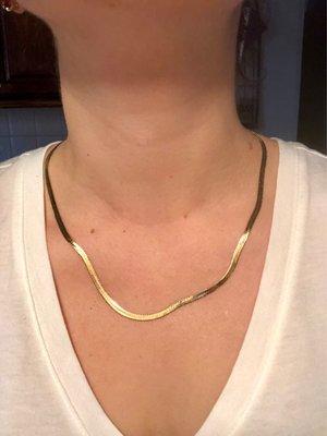 Italian Herringbone 14k gold chain