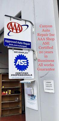 ASE certified & AAA approval shop