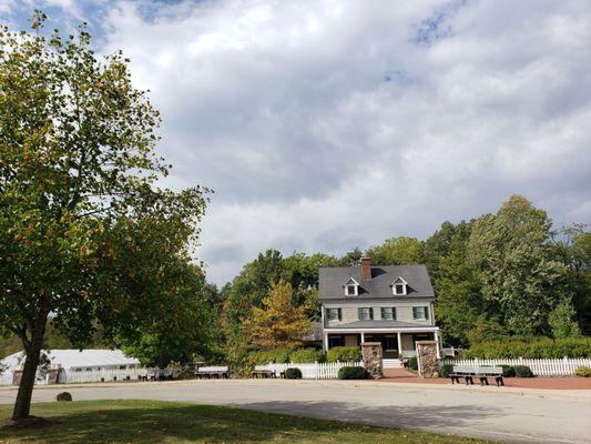 Ambassador House with the event tent on the left