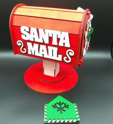 Handmade painted wood Santa mailbox Christmas Decoration