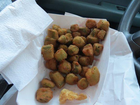 Perfectly cooked fried okra!  Delicious!