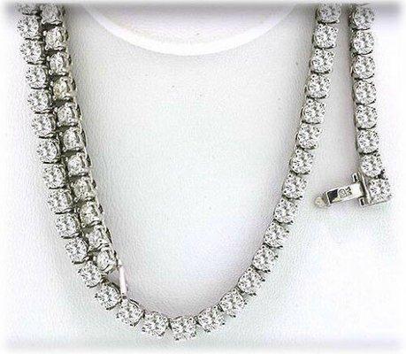 Non Graduated Round Diamond Tennis Necklace .50 ct each, 4 prong 35", 81 tcw