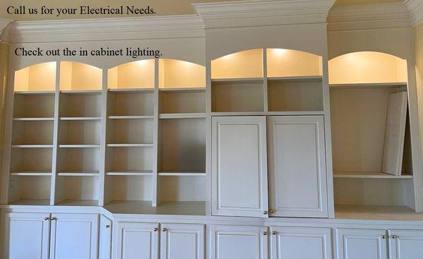 Check our our recent job of in cabinet lighting.