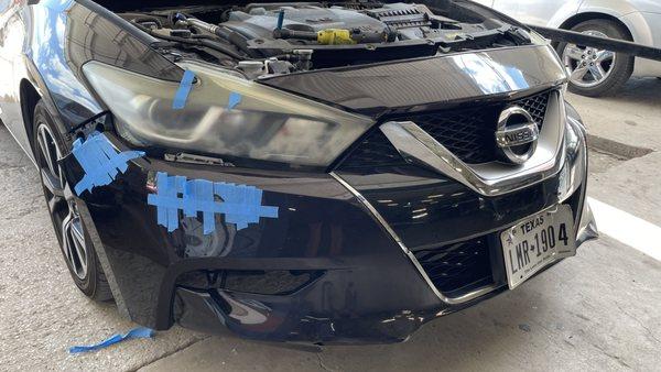 Nissan Altima bumper replace and paint