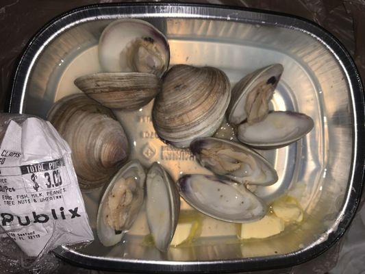 Great steamed clams from the seafood dept...I added my own butter.