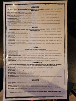 Menu side 2 as of 3-9-2024