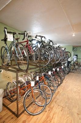 Jamis, Torker, Fyxation and Surly bikes displayed in our new racks.