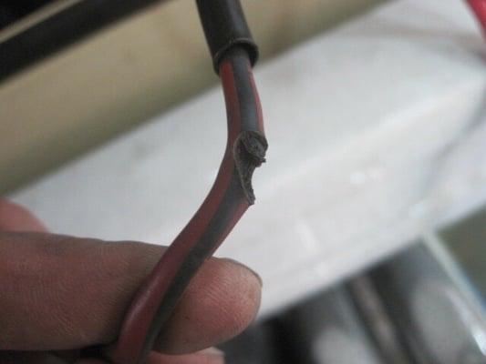 With less than 200 miles since TNT work found frayed or cut wires