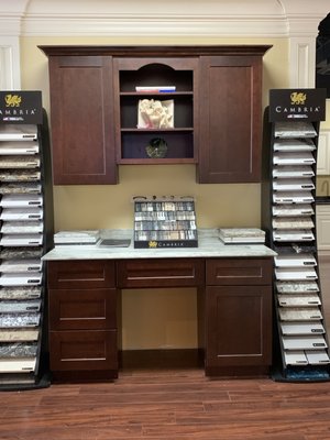 Our interior showroom to show you a variety of granite and marble countertop choices.