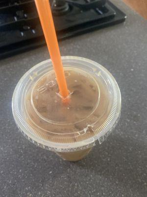 Served me my coffee with the lid like this