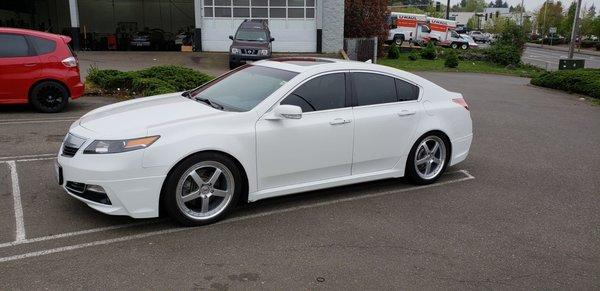 Spencer and team installed fully adjustable covers and header catback exhaust.